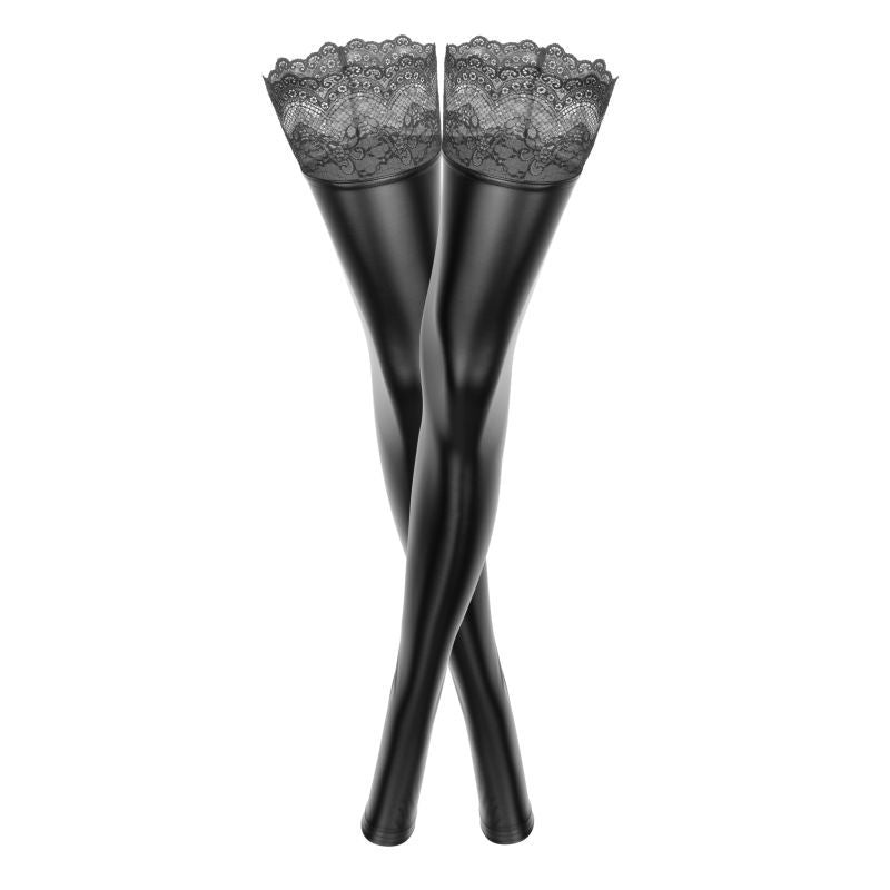 Power Wetlook Stockings with Silicone Lace for Perfect Hold