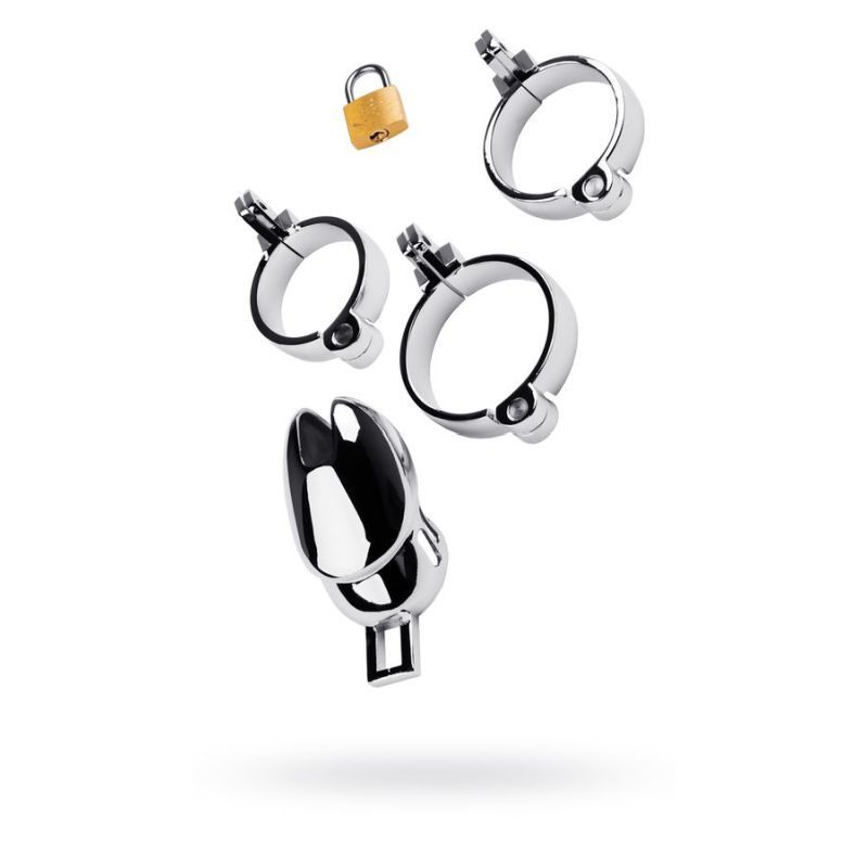 Silver Metal Chastity Cage Adjustable for Enhanced Dominance and Surrender