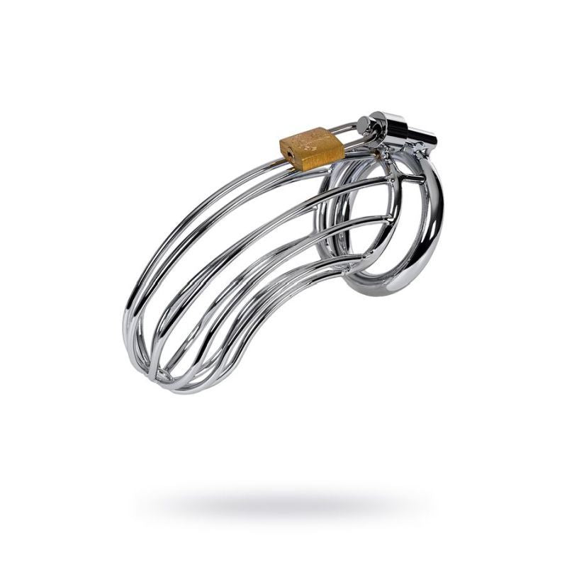 Silver Metal Birdcage Cock Cage Chastity Device