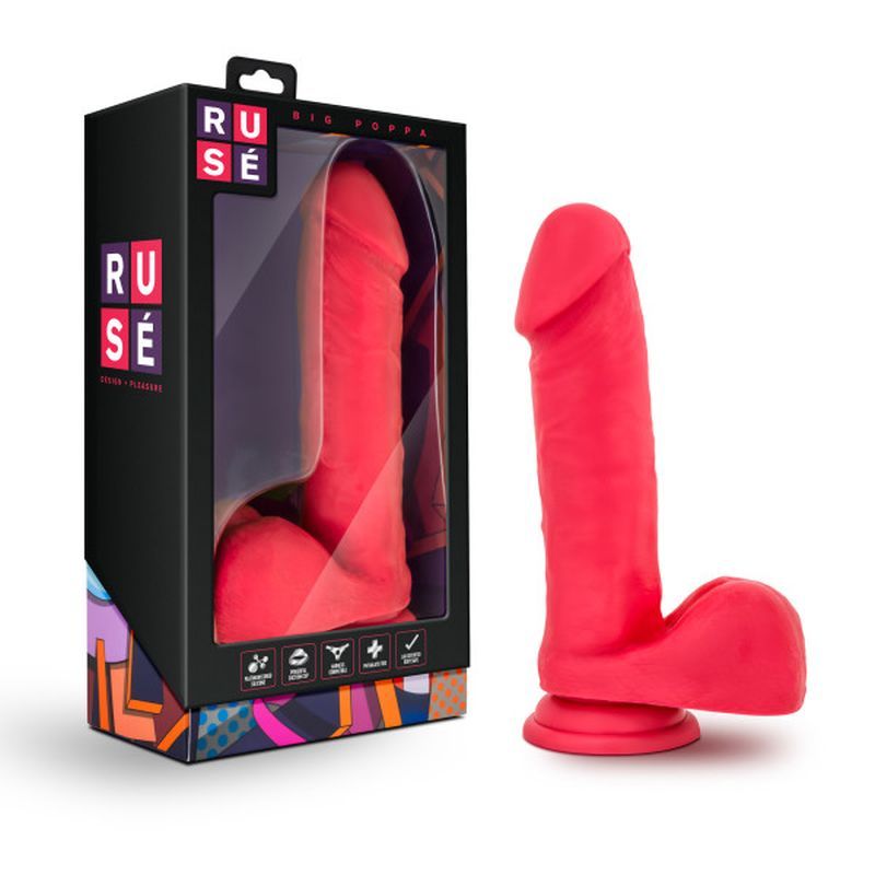 Ruse Big Poppa Cerise Dildo 6.6 Inch Insertable Length