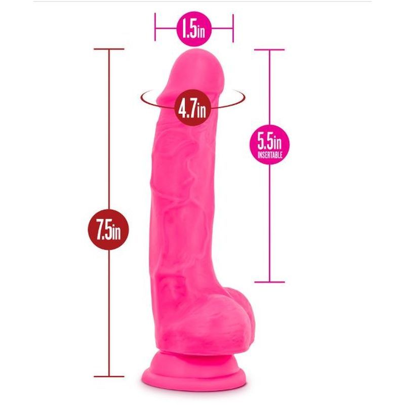 Ruse Hypnotize Hot Pink Dildo 7.5 Inch Length 1.5 Inch Width