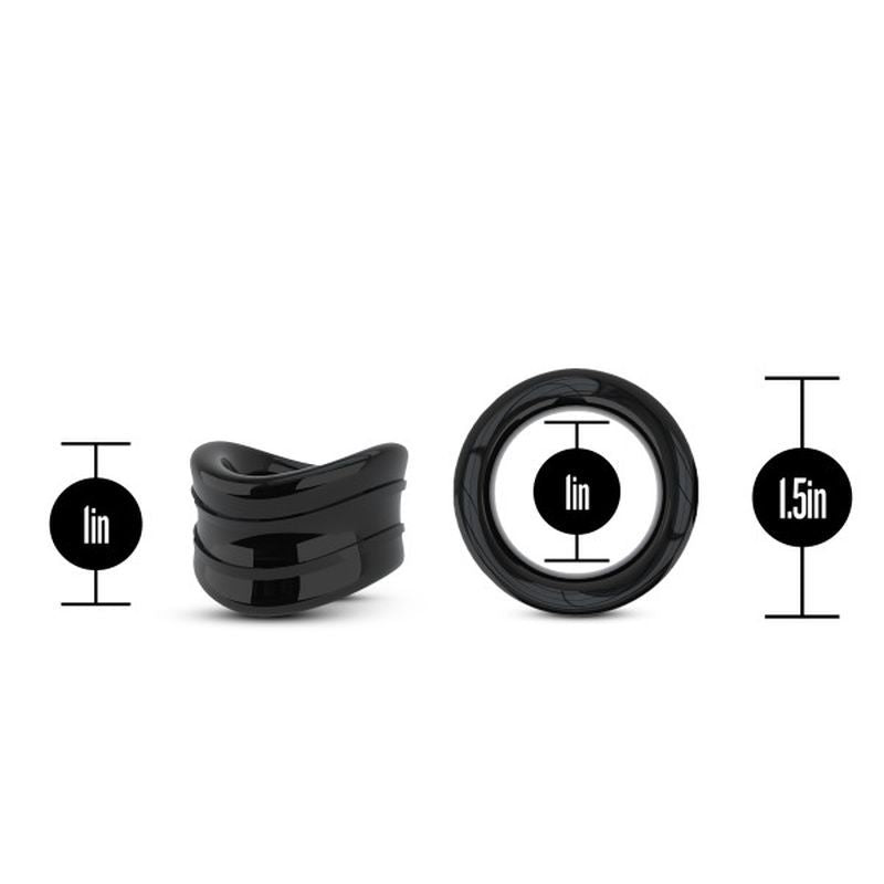 Stay Hard Beef Ball Stretcher Snug 1 Inch Black