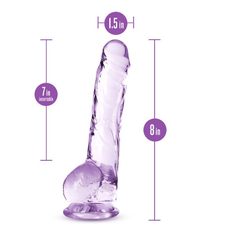Naturally Yours 8 Inch Crystaline Dildo Amethyst