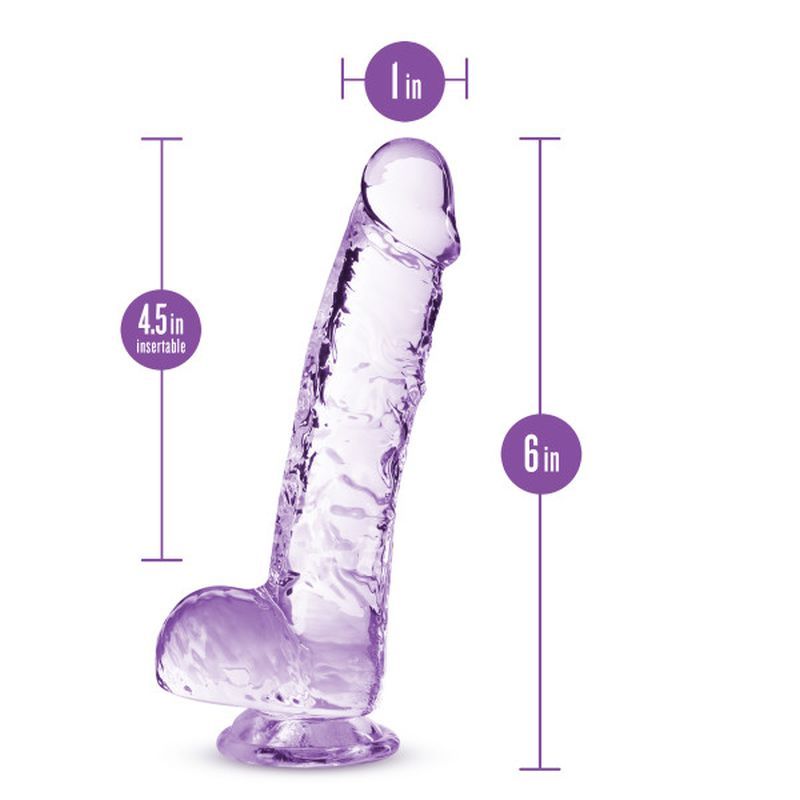Naturally Yours Crystaline Amethyst – 6 Inch Suction Cup Dildo