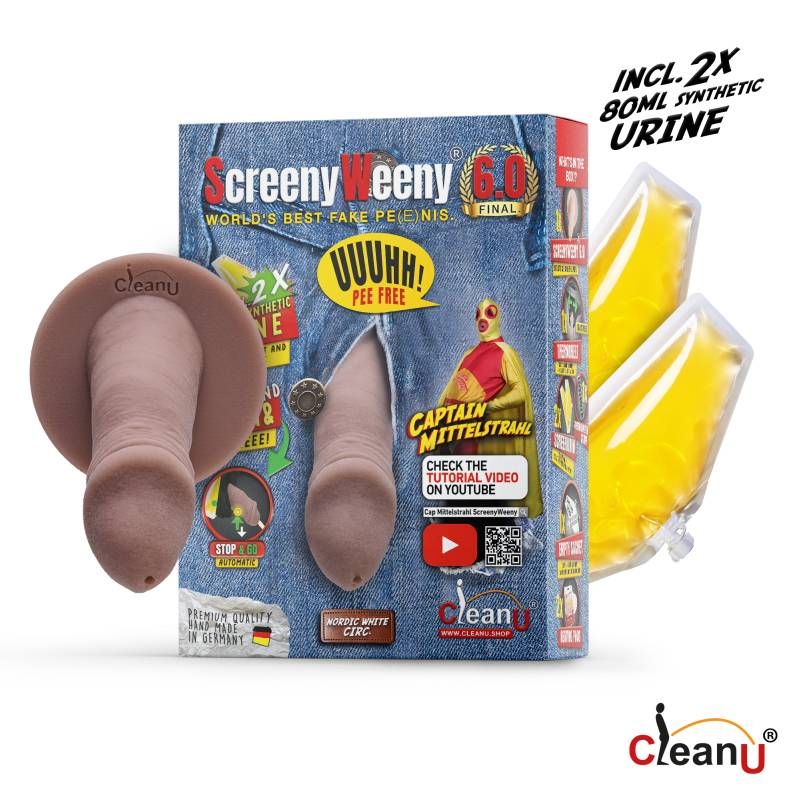 Screeny Weeny 6.0 Cut Nordic White Fake Penis with Accessories