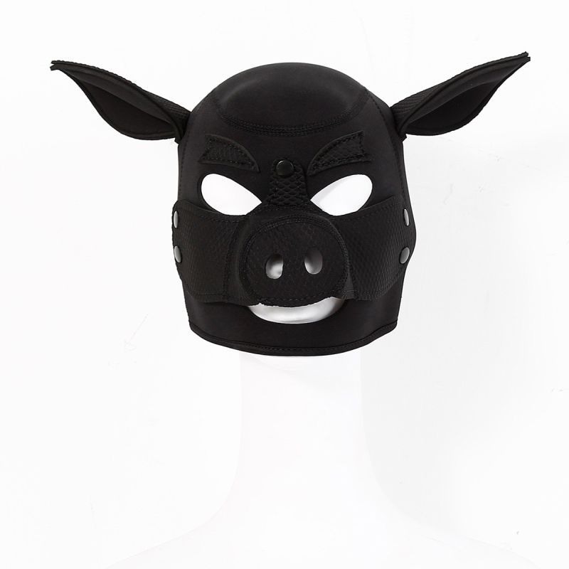 Neoprene Pig Mask (Black) – Comfortable Padded Fit Mask