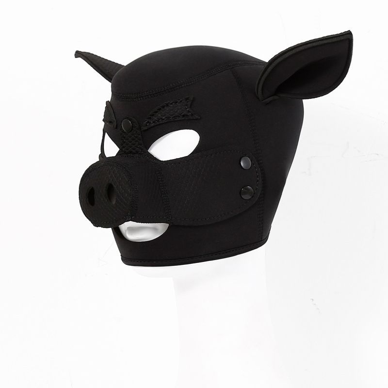 Neoprene Pig Mask (Black) – Comfortable Padded Fit Mask