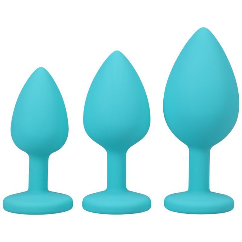 Play With My Butt Not My Heart Silicone Anal Trainer Set 3 Pc Teal