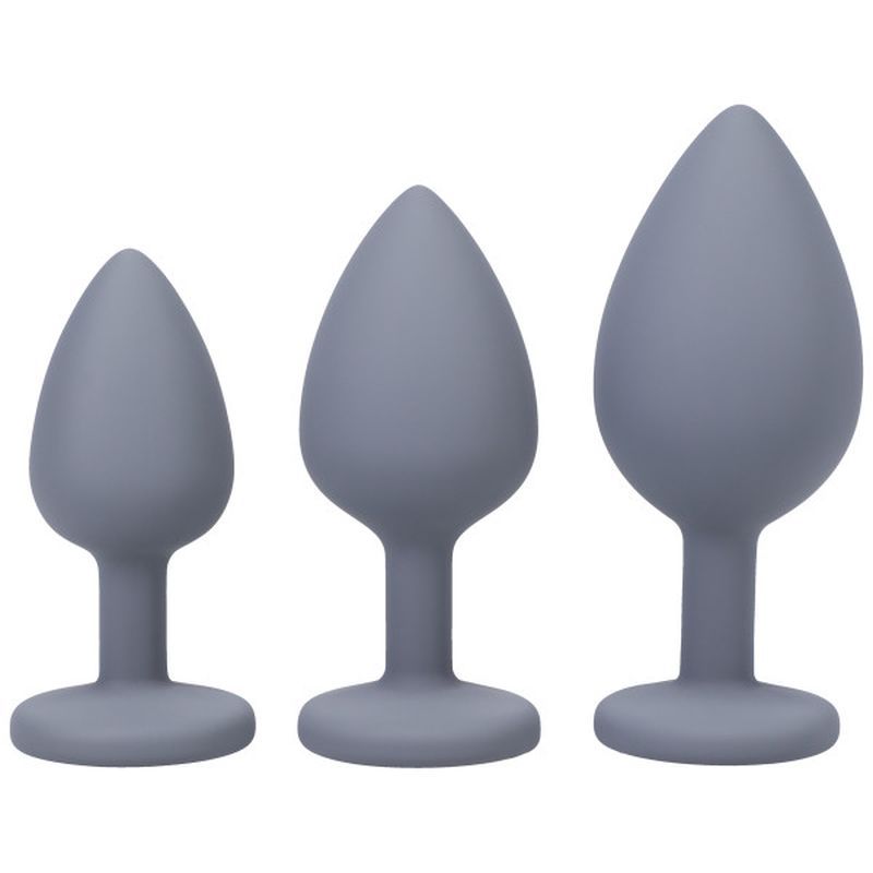 Play With My Butt Not My Heart Silicone Anal Trainer Set Grey
