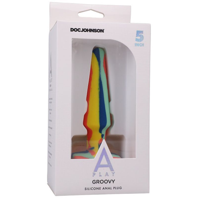 Groovy Silicone Anal Plug 5 Inch Sunrise Multi Colored