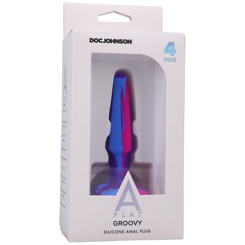 Groovy Silicone Anal Plug 4 Inch Berry