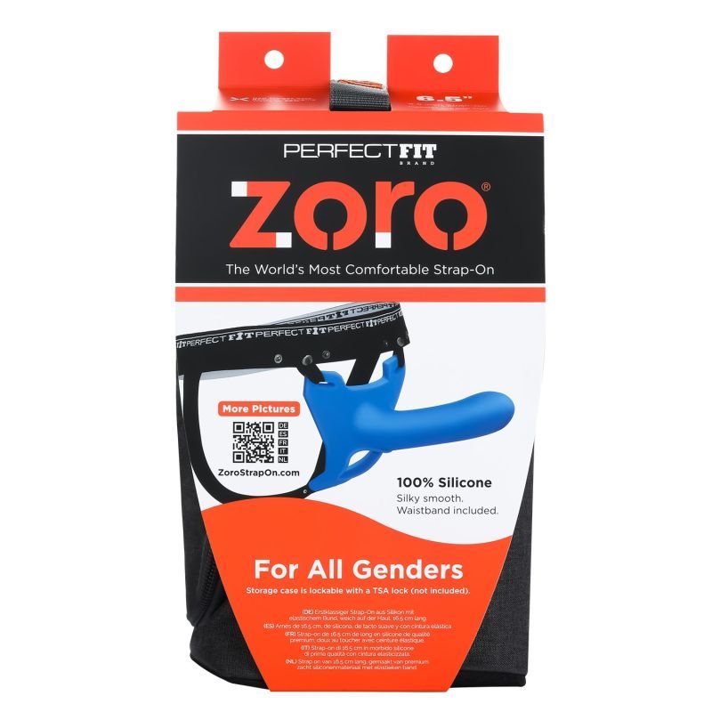 Zoro Strap-On 6.5 Inch Blue Silicone