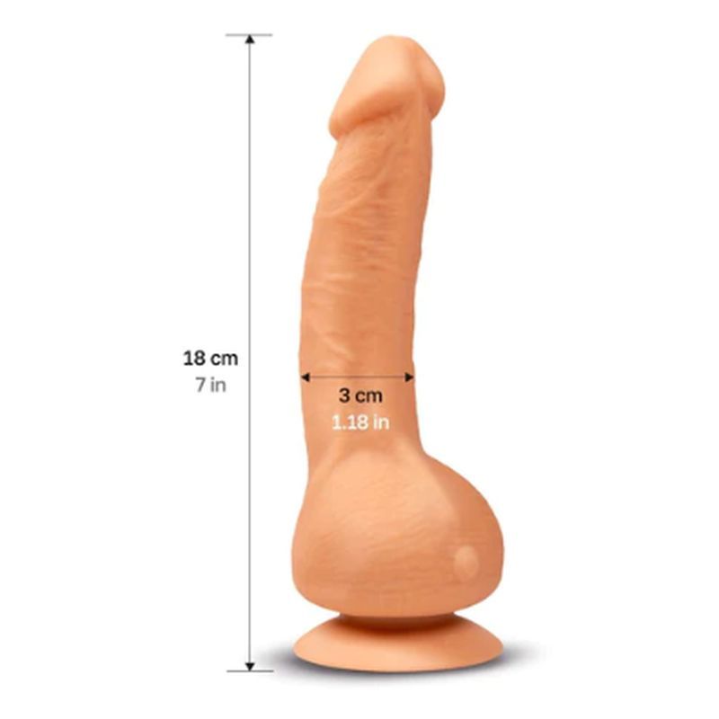 Greal MINI Flesh w Suction Cup 7 x 1.18 Inch Vibrator
