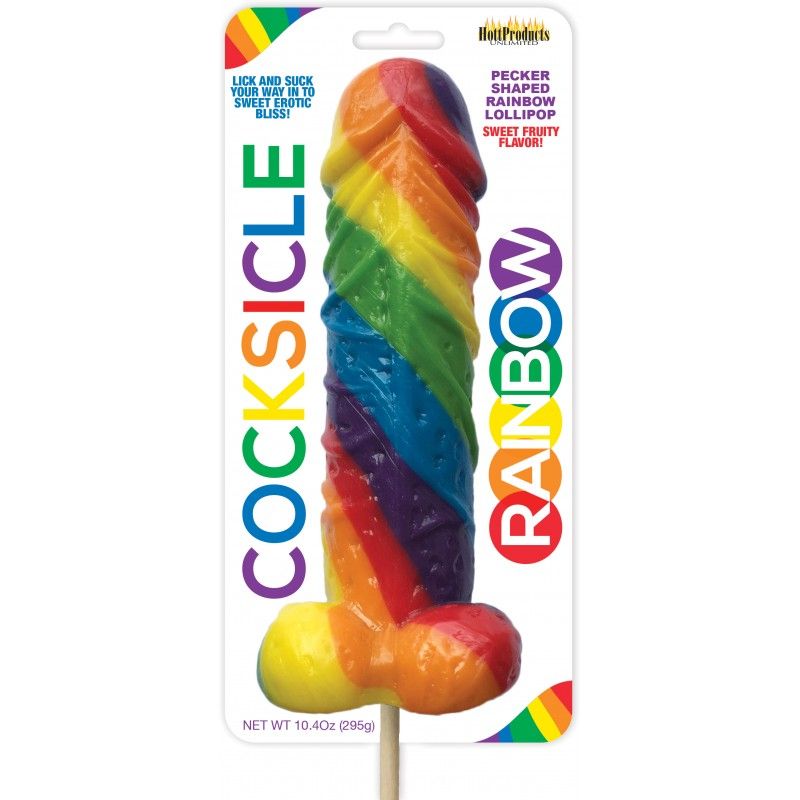 Rainbow Cocksicle – Multi-Fruit Flavored Pecker Shaped Lollipop