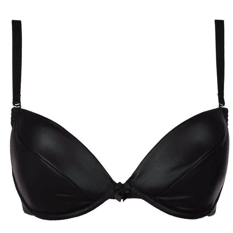 Stretch Wetlook Push-Up Bra in Black