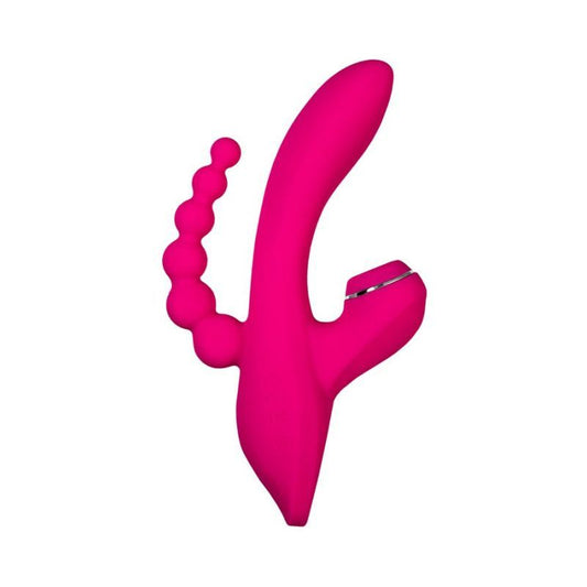 JOS Tripling Triple Stimulator – Waterproof Silicone Vibrator with Anal Beads and USB Rechargeable