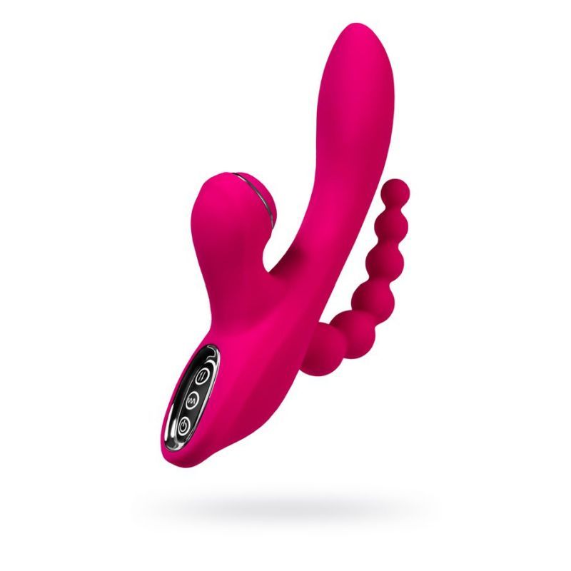 JOS Tripling Triple Stimulator – Waterproof Silicone Vibrator with Anal Beads and USB Rechargeable