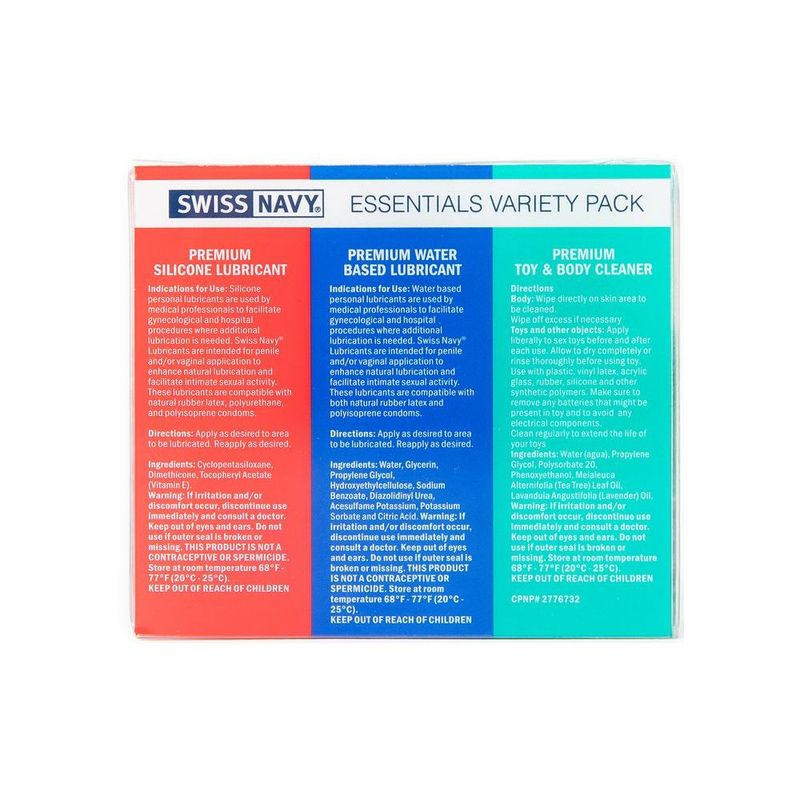 Swiss Navy Essentials 30ml Lubricant Travel Kit 3 Piece Set