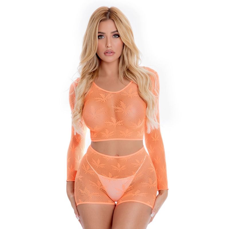 Leaf It To Me Short Set in Orange
