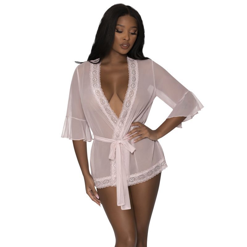 Robe with Lace Trim Turquoise - Sizes S/M to Queen