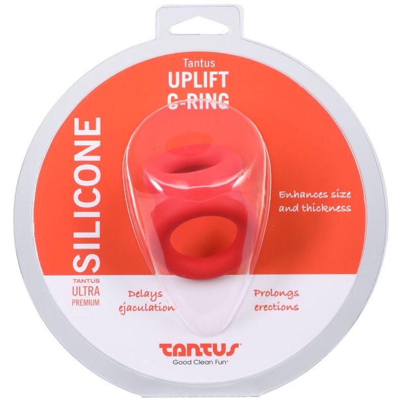 Uplift Silicone Cock Ring in Crimson