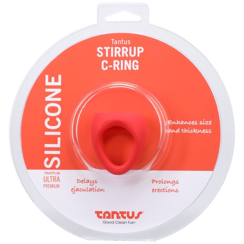 Stirrup Silicone Cock Ring in Crimson