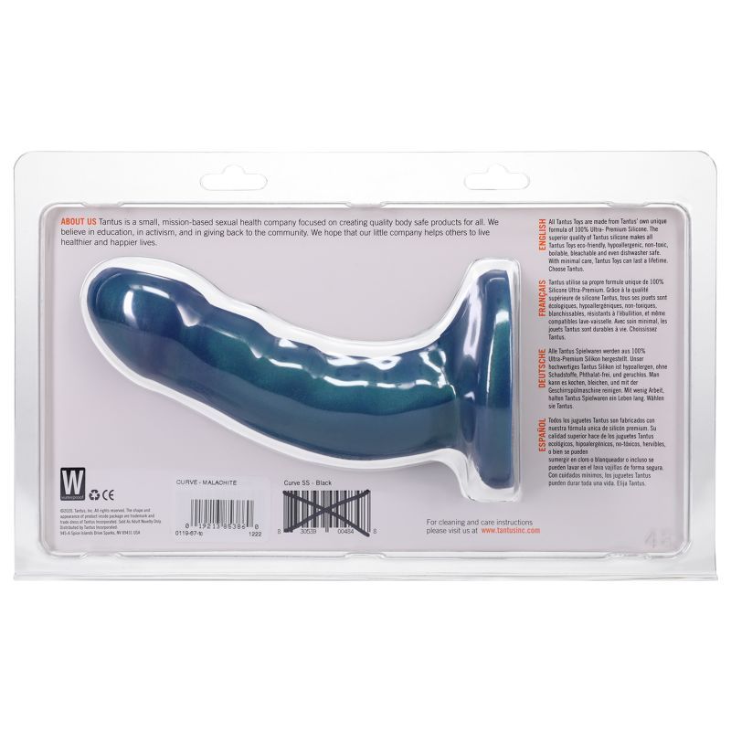 Tantus Curve Dildo Malachite 6 Inch for G-Spot and P-Spot Stimulation