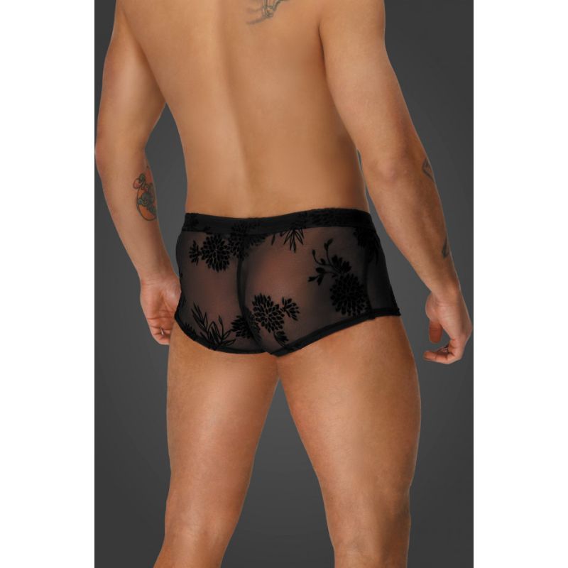 Men's Flock Embroidery Booty Shorts Sexy Adult Intimacy Wear