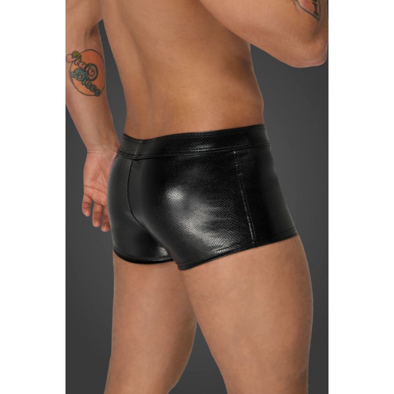 Snake Wetlook Short Shorts with Exotic Print