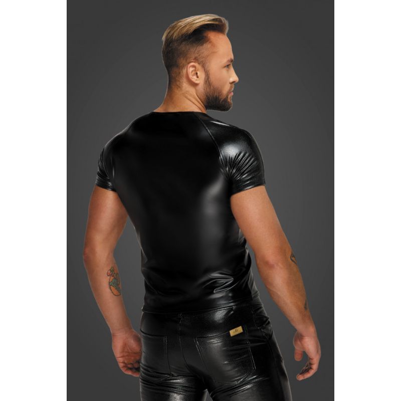 Wetlook T-Shirt with Snake Print Sleeves for Men