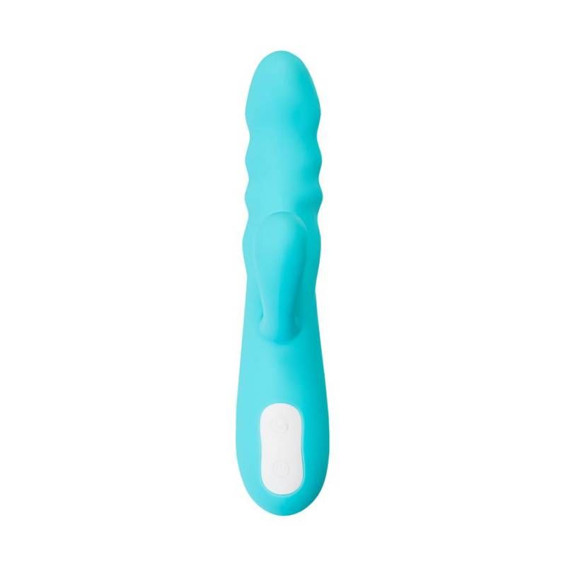 JOS Merry Swirl Rotating Shaft Rabbit Vibrator Blue 20.7cm