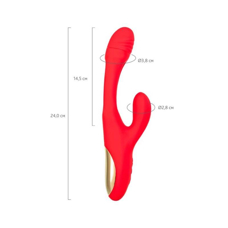 JOS Patti Moving Tongue Rabbit Vibrator in Red