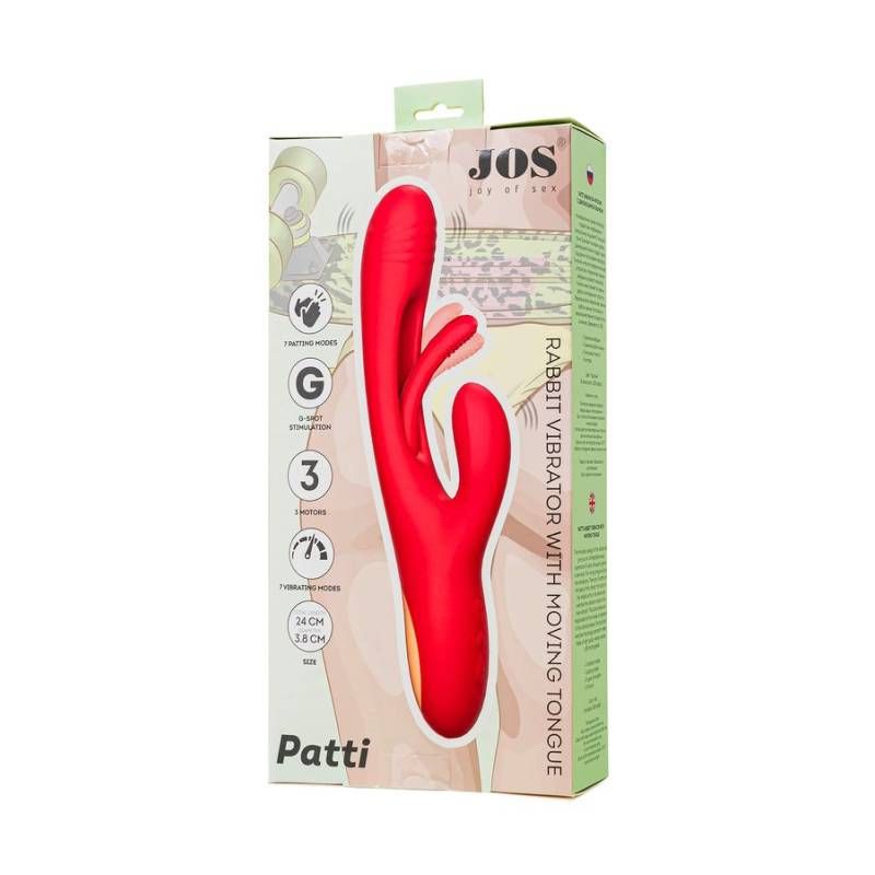 JOS Patti Moving Tongue Rabbit Vibrator in Red