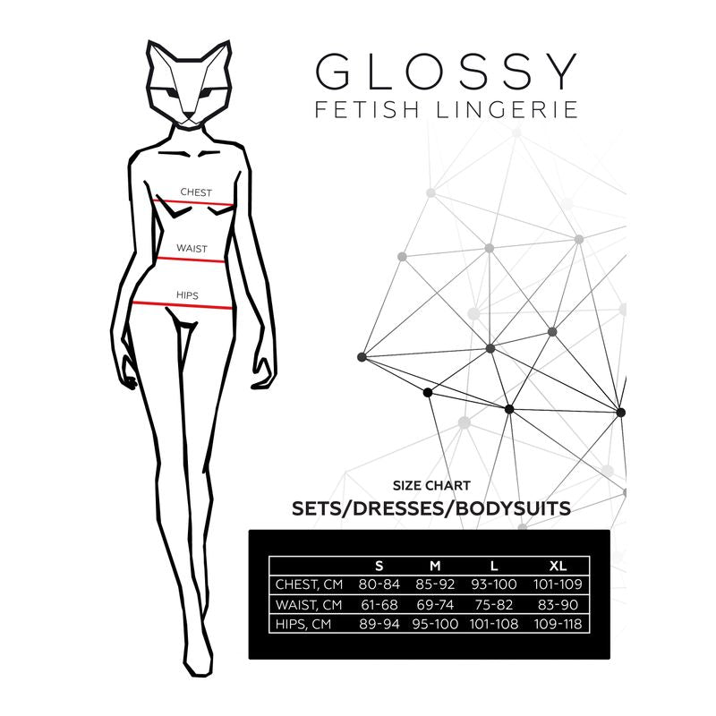 Glossy Eileen Bodysuit with Adjustable Ties and Grommets