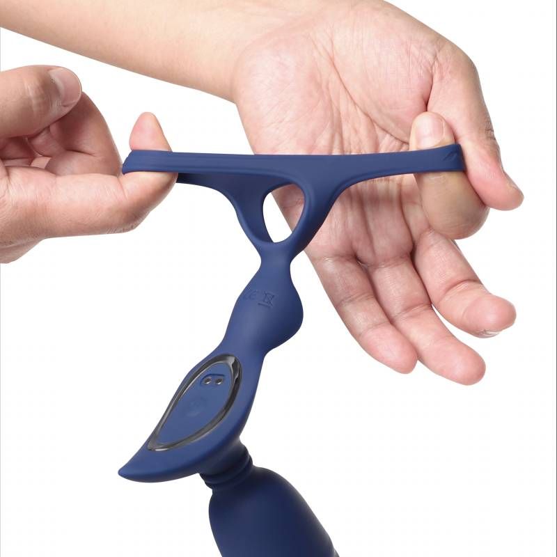 Ring and Rear Dual Thrusting Anal Probe with Cockring and Remote