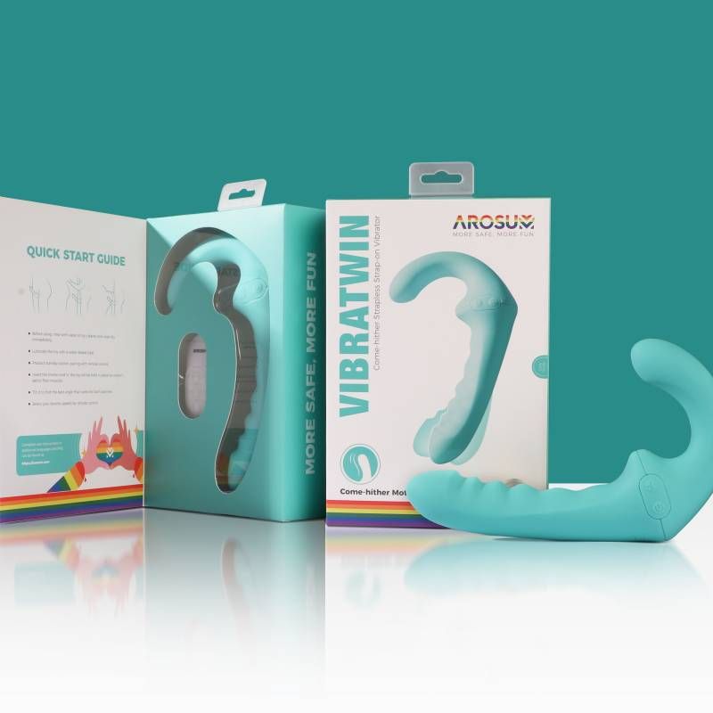 VibraTwin Come Hither Strapless Strap On With Remote