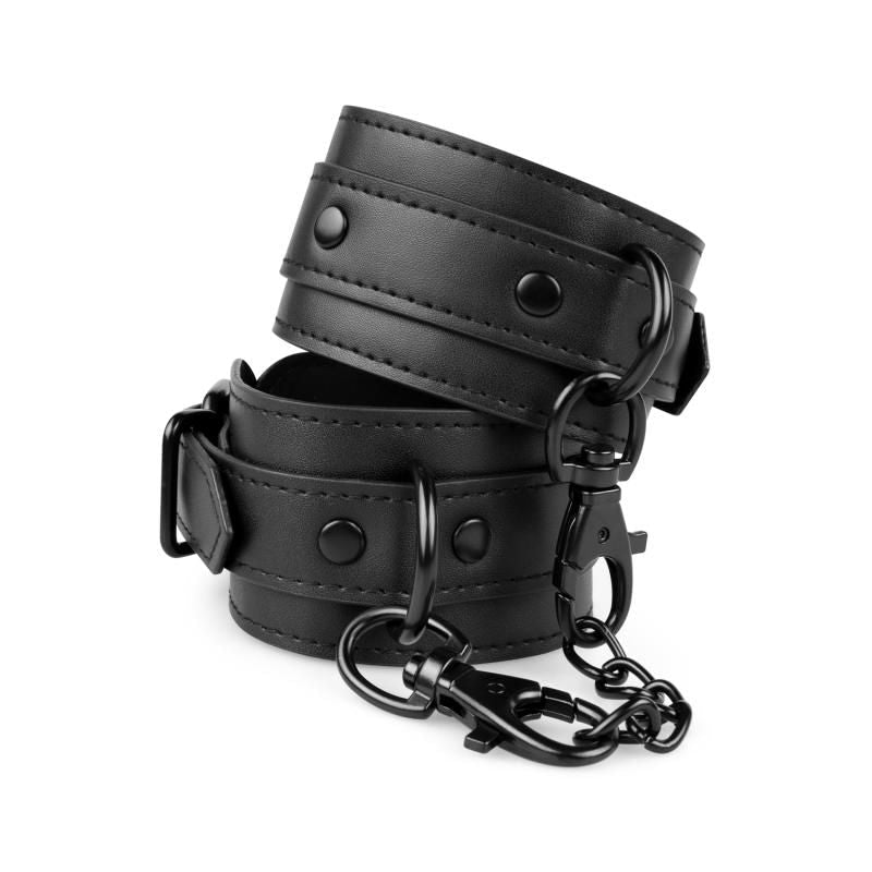 Faux Leather Handcuffs in Black
