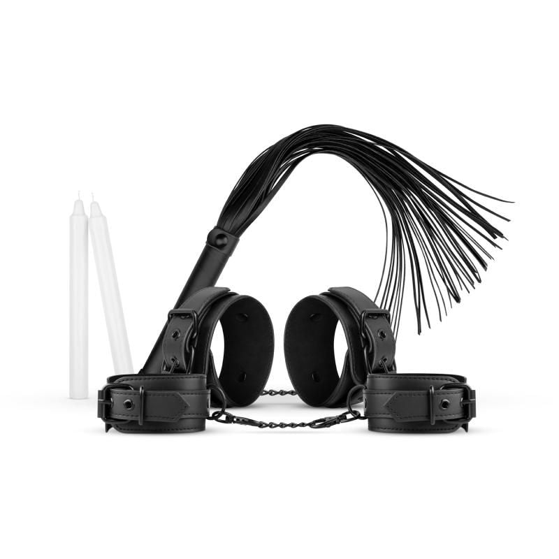 Kinky Bondage Set 5 Piece in Black Faux Leather