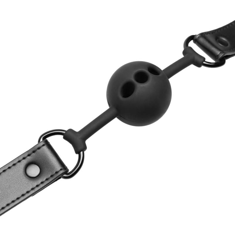 Breathable Silicone Ball Gag for Beginners in Black