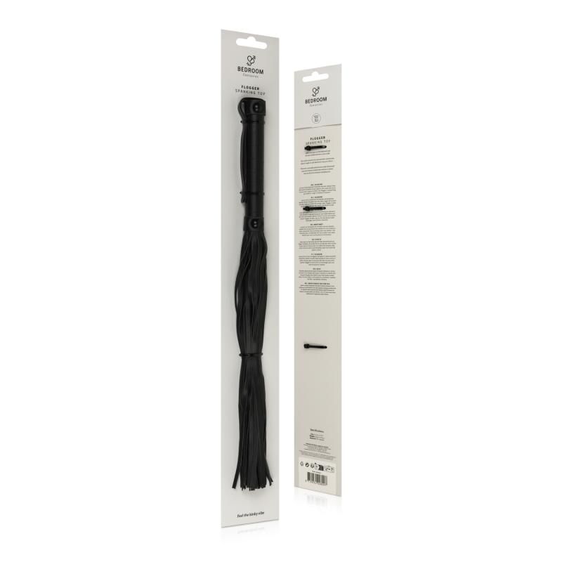 Faux Leather Flogger in Black for BDSM Play