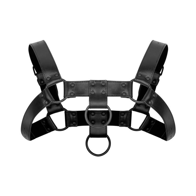 Bruno Adjustable Black Faux Leather Bondage Harness for BDSM