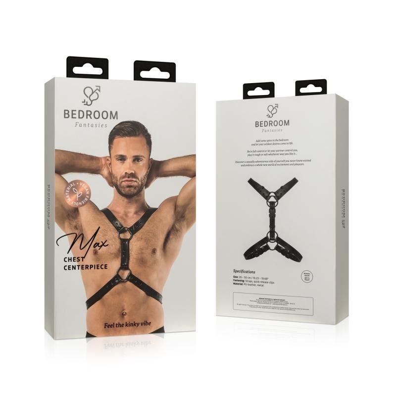 Max Bondage Harness Black Adjustable Size 26 to 50 cm