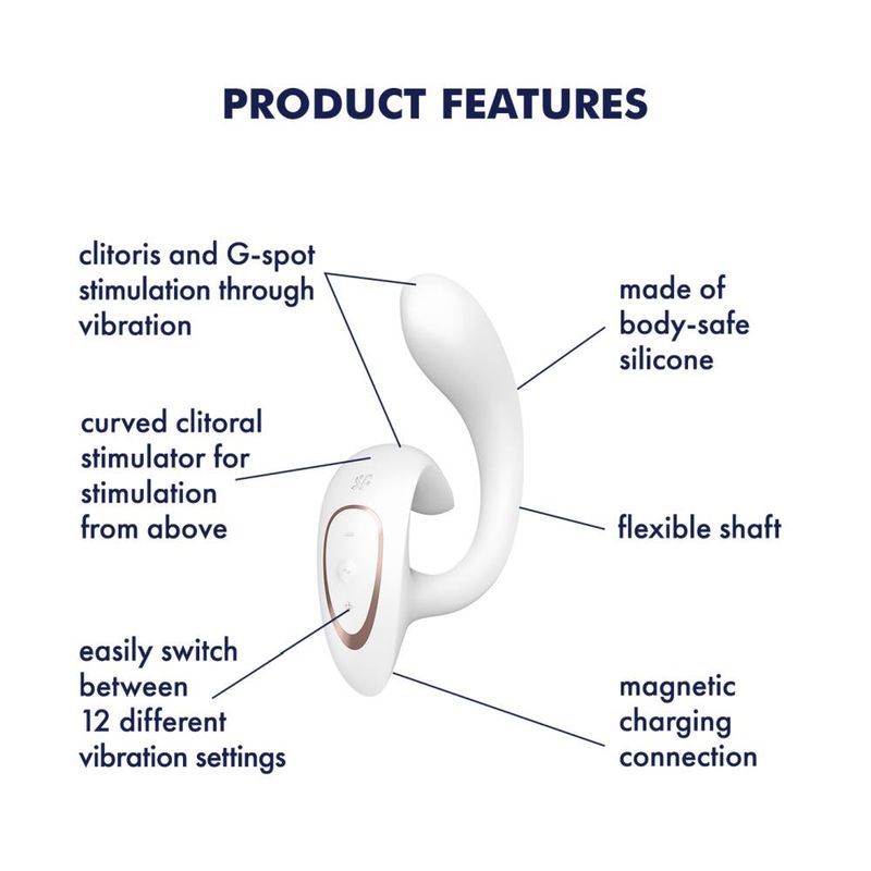 Satisfyer G for Goddess 1 Rabbit Vibrator White 185mm