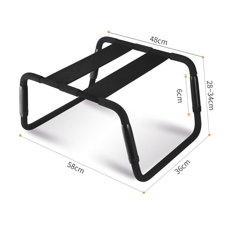 Adjustable Height Black Sex Chair – Versatile Erotic Furniture
