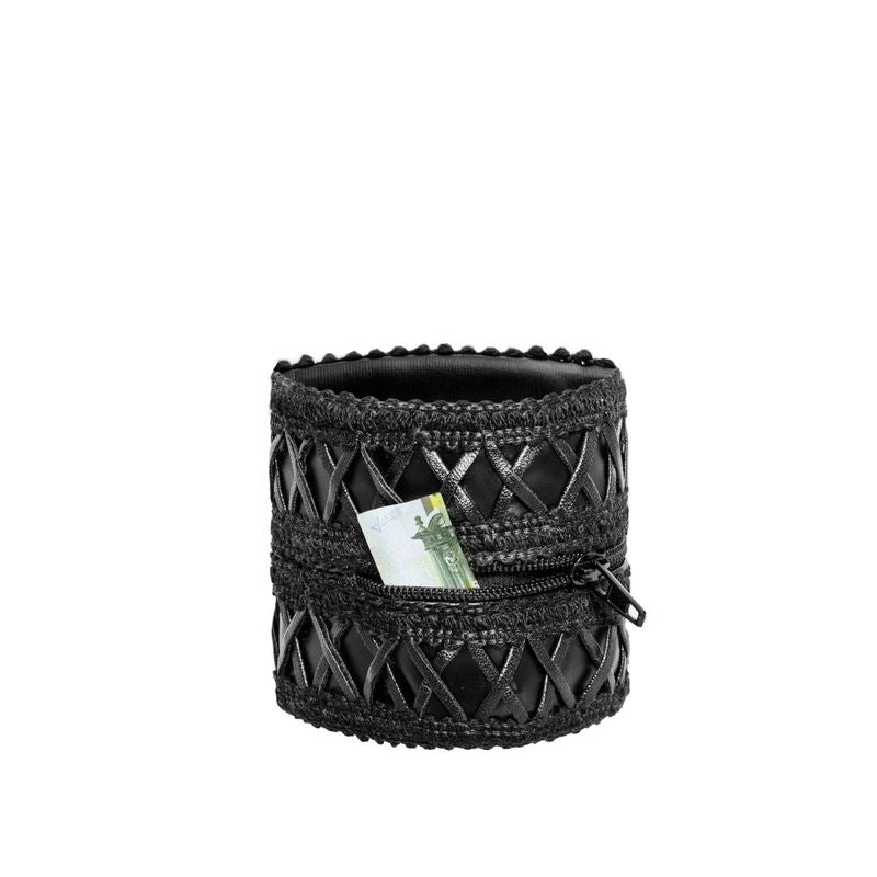Wrist Wallet with Hidden Zipper in Premium Power Wetlook Material