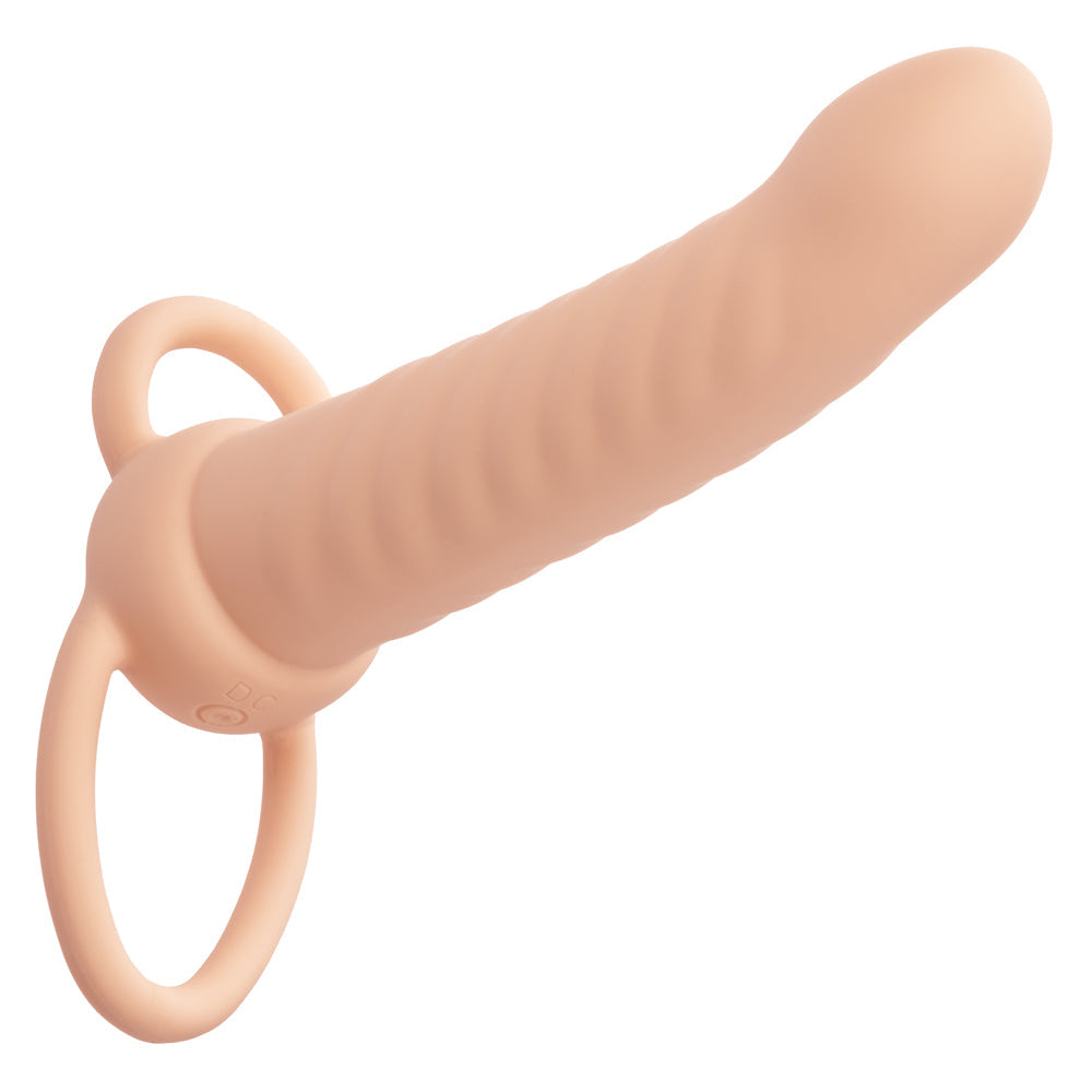 Performance Maxx Ribbed Dual Penetrator Liquid Silicone Waterproof Vibrating Probe