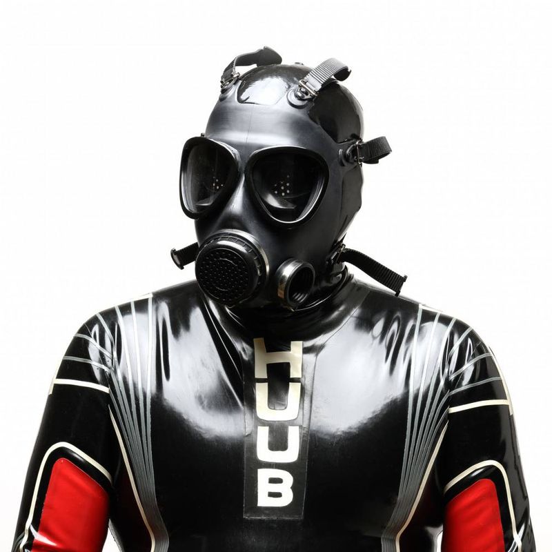 Military Adjustable Strap Rubber Gas Mask Black