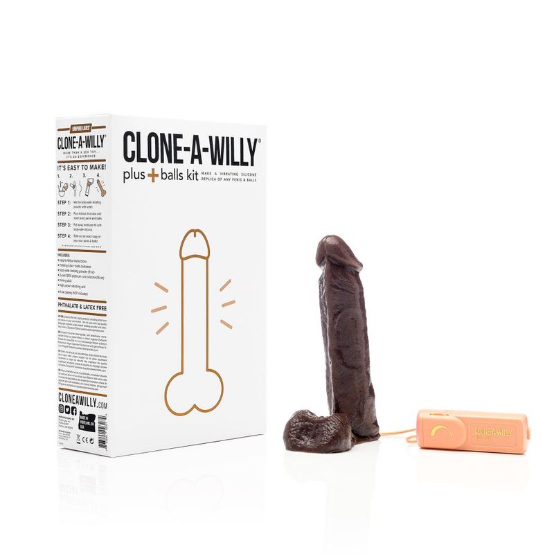 Clone a Willy Plus Balls Kit Deep Skin Tone Vibrating Silicone Replica