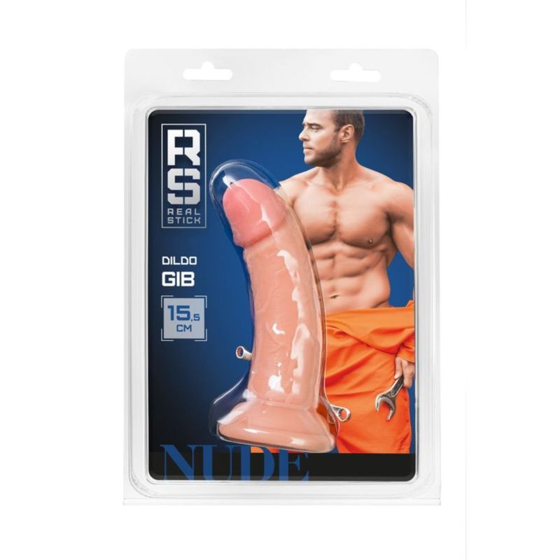 RealStick Nude Dildo Gib – Realistic Rigid Shaft Suction Cup 14cm Dildo
