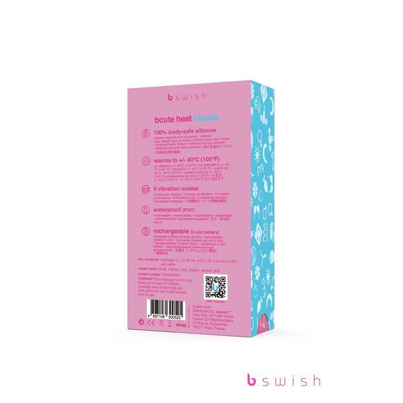 Bcute Infinite Heat Classic Sunset Pink Vibrator 7 Inch